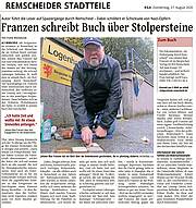 Franzen schreibt Buch über Stolpersteine